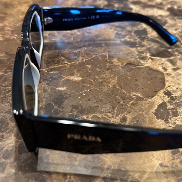 AUTHENTIC 💯 Prada symbole sunglasses Men or unisex black with white trim - Picture 9 of 17